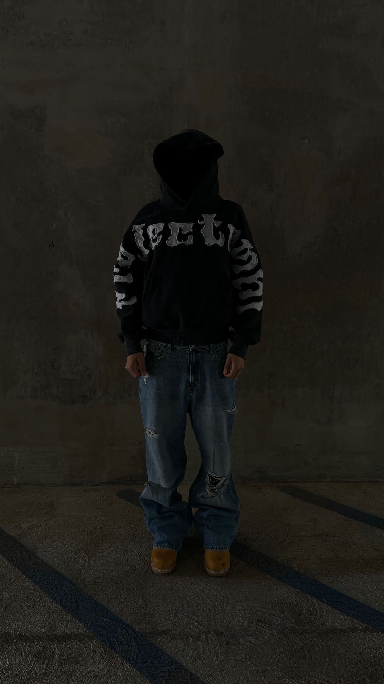 Black "Omni" Cross-Chest Hoodie