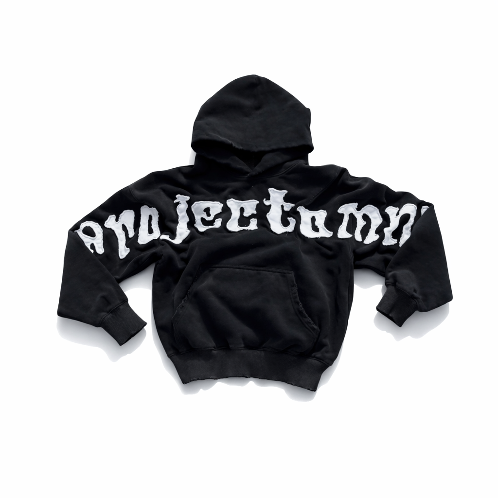 Black "Omni" Cross-Chest Hoodie