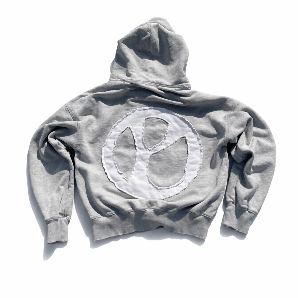 Gray "Omni" Cross-Chest Hoodie