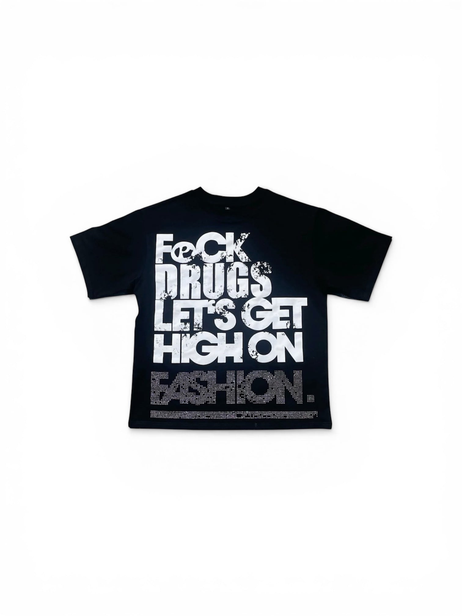 Black "F*CK DR*GS" Tee
